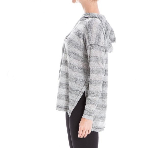 Striped Hooded High-Low Tunic Sweater NEW - Picture 2 of 3
